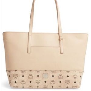 Mcm tan leather tote